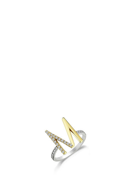Initial Diamond 14K Gold Women's Ring with Diamonds