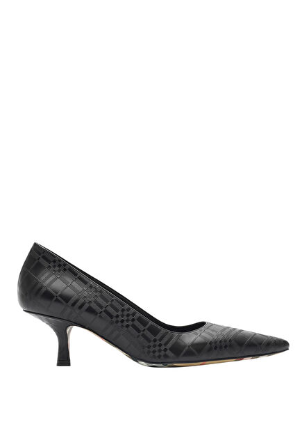 Dame Leather Pump Siyah Deri Kadın Topuklu Ayakkabı