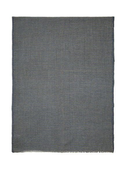 Lacivert Pötikareli Erkek Yün Şal