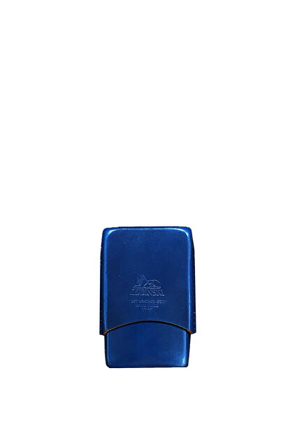 Italy Leather Toscanello Plain Blue Cigar Case for 4