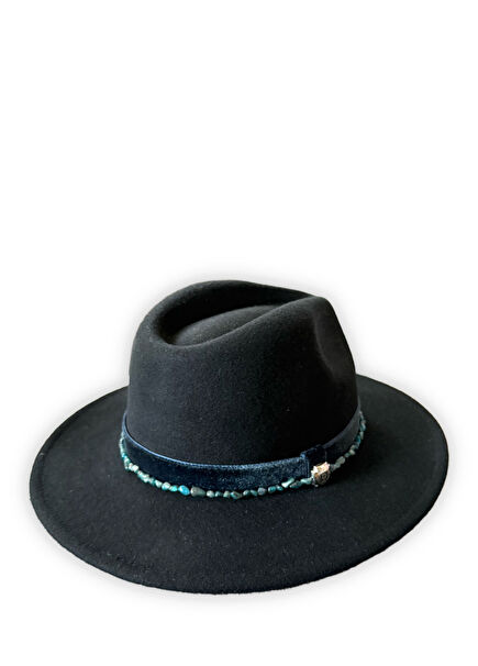 Vail Beaded Velvet Banded Women's Wool Hat