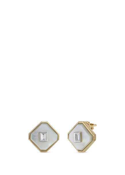 Guardian Stud Pırlantalı Kadın Altın Küpe