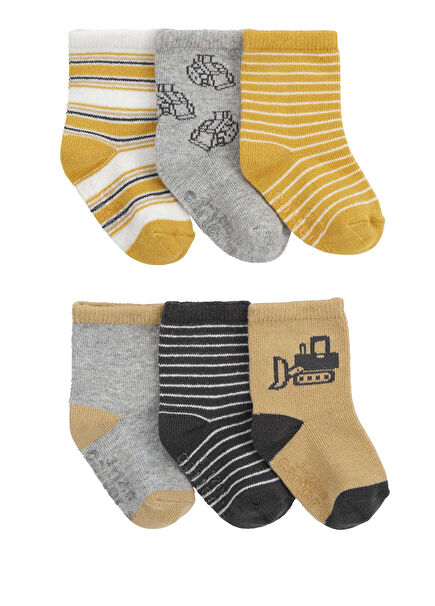 Cotton Baby Boy 6 Pack Sock Set