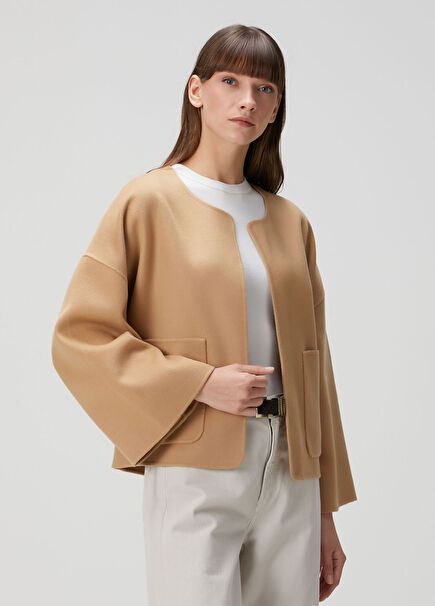 Jacquie Koyu Bej Yün Ceket