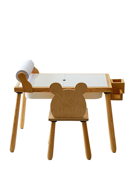 Wooden Sensory Children's Activity Table + 1 Chair Set