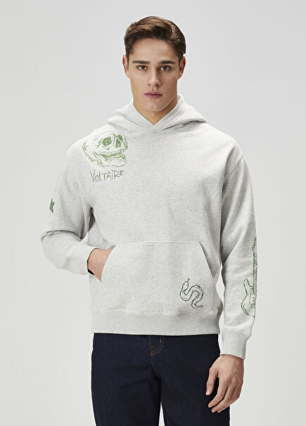 Sacha Açık Gri Kapüşonlu Sweatshirt