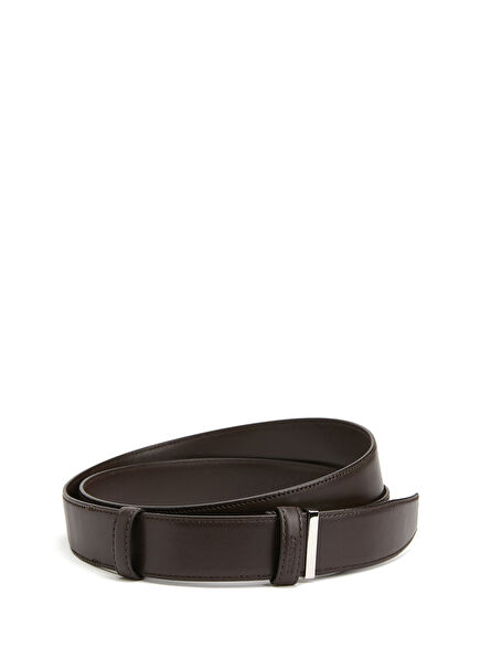 Dark Brown Men's Leather Belt