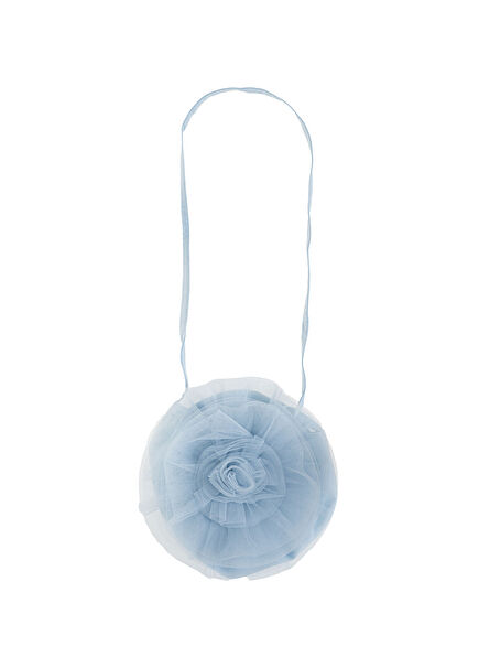 Mavi Gül Detaylı Kız Çocuk Omuz Çantası