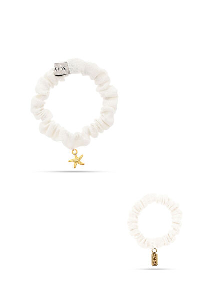 Linen Summer Chloe Kırık Beyaz 2'li Lastik Toka Seti