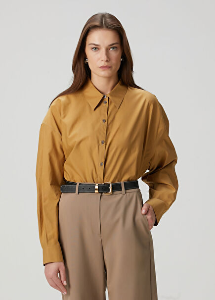 Mustard Double-Breasted Shirt