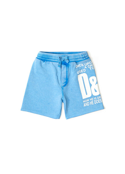 Mavi Beyaz Logolu Erkek Bebek Bermuda