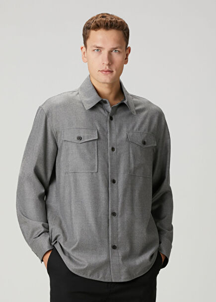 Dashiell Gri Yün Gömlek