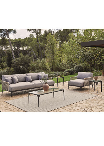 Ribs Cream Aluminum Garden Lounge Group