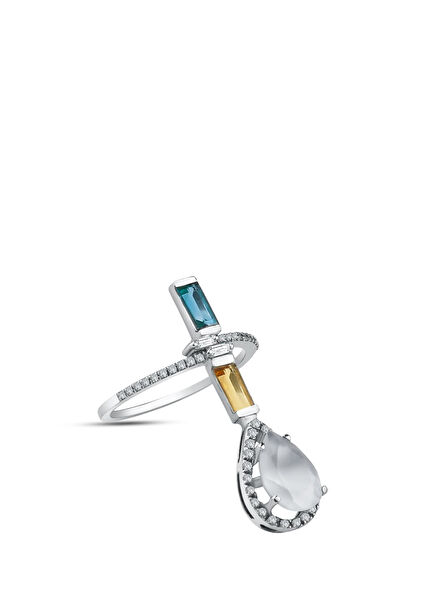 Diamonds Galore Kalsedon Kadın Altın Yüzük