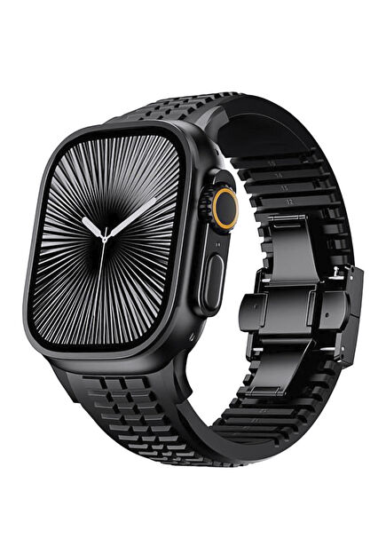 Apple Watch Ultra Uyumlu Monolith Black AquaLink Akıllı Saat Kordon