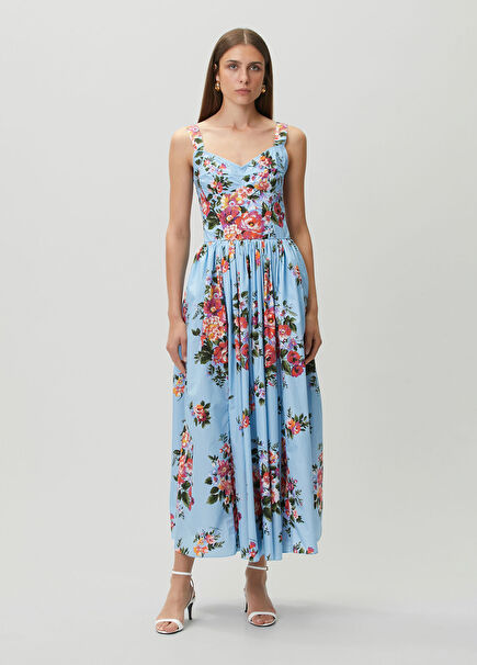 Blue Floral Maxi Dress