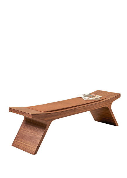 Kobe Walnut Veneer Brown Bench