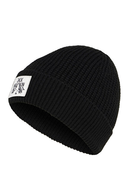 Badge Beanie Siyah Unisex Bere
