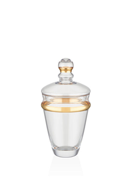 Dalia Glass Jar with Gold Lid
