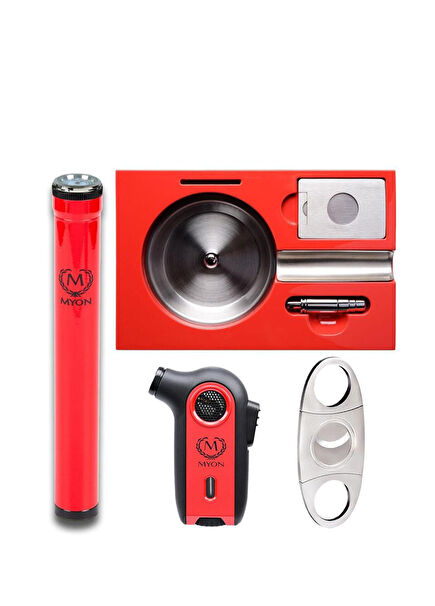 Prestige Kırmızı Puro Aksesuar Seti 