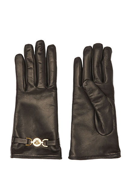 Siyah Kadın Deri Eldiven