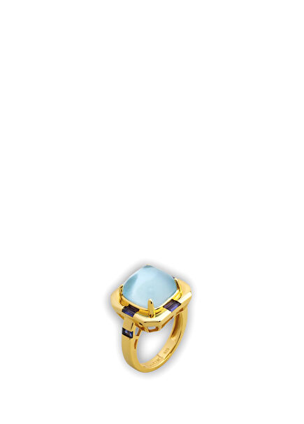 Colors in Nature Design 18K Yellow Gold Plated Silver Women's Ring