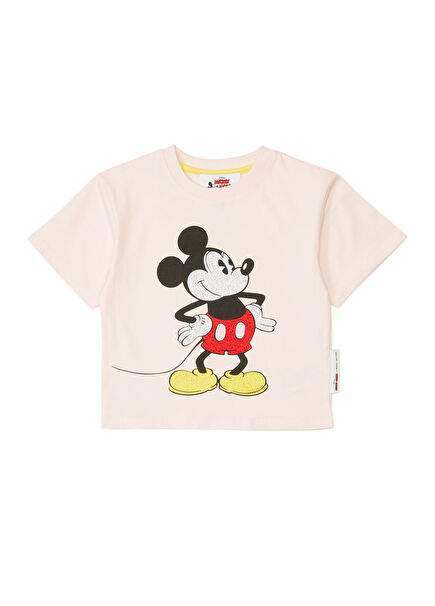 Pink Figure Printed Girls T-Shirt