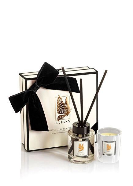 Rose & Vanilla Scented Sticks Room Fragrance 100 ml and Scented Candle 70 g Mini Luxuries Home Gift Set