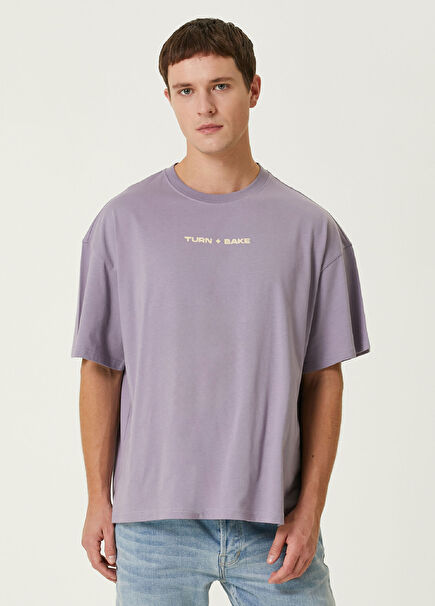 Greed Lilac Printed Oversize Short Sleeve Men's T-shirt