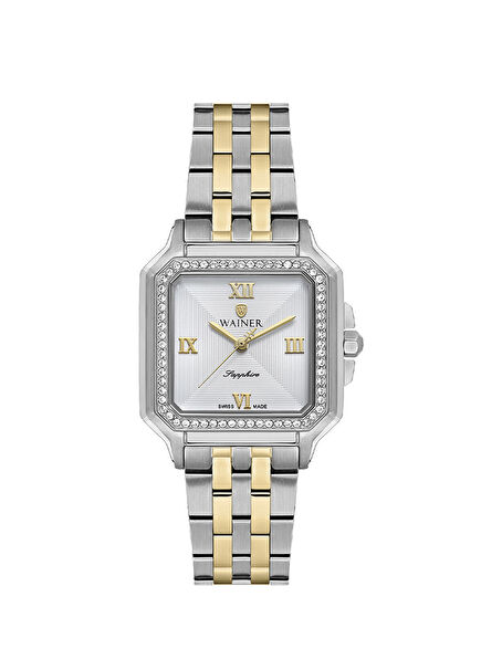 WA.18080-E Silver Gold Color Steel Women's Wristwatch