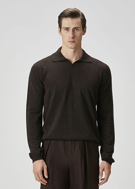 Kahverengi Kaşmir Polo Triko