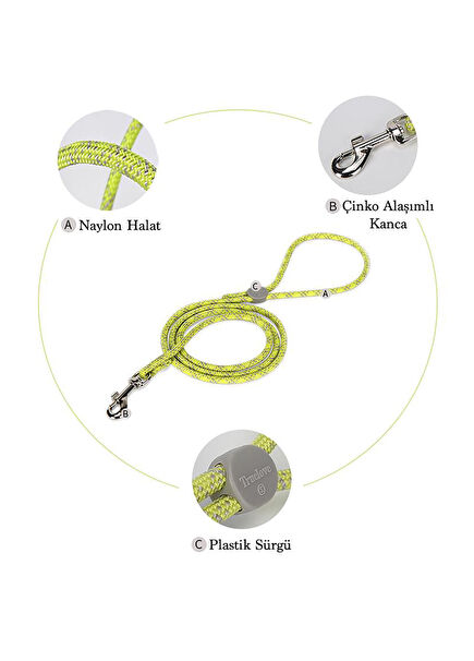 Hands-Free Black Rope Leash Strap