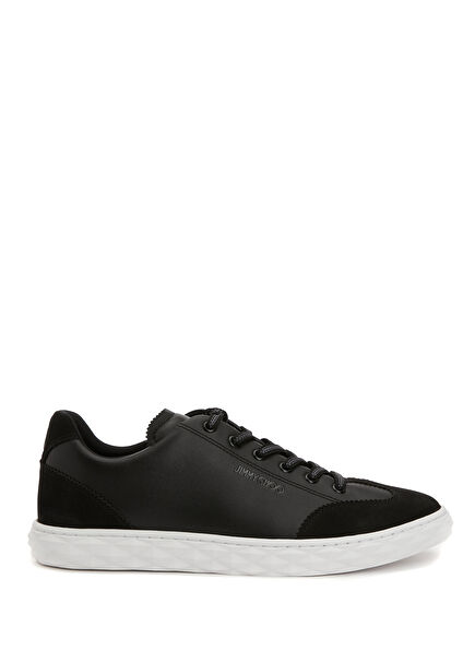 Diamond Flex Black Men's Leather Sneakers