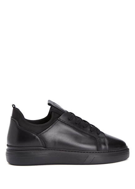 Siyah Scuba Detaylı Erkek Deri Sneaker