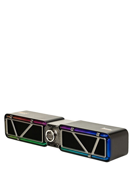 D-base Black Rgb Light Dual Port 35W Fast Charging USB/Aux 30W Desktop Bluetooth Gaming Speaker