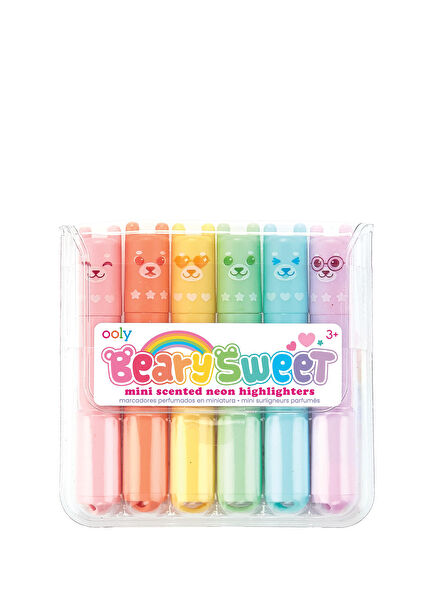 Beary Sweet Mini Kokulu Highlighter 6'lı Fosforlu Kalem