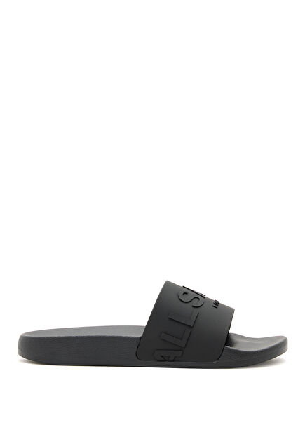Biggy Black Logo Banded Men's Slippers