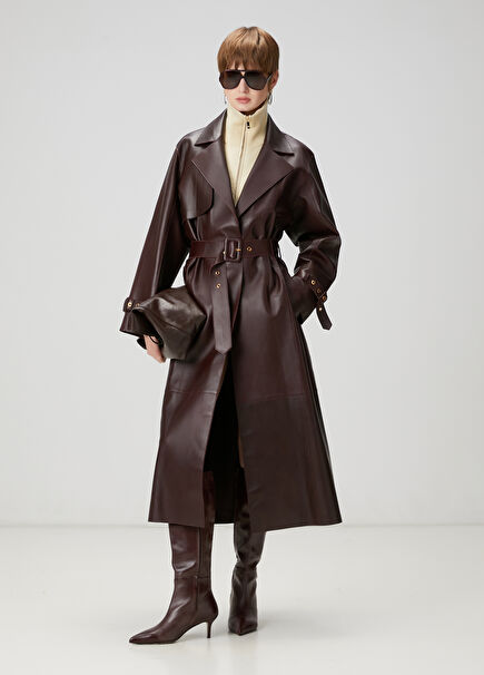 Burgundy Leather Coat