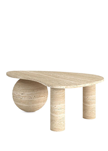Zenith Travertine Beige Coffee Table