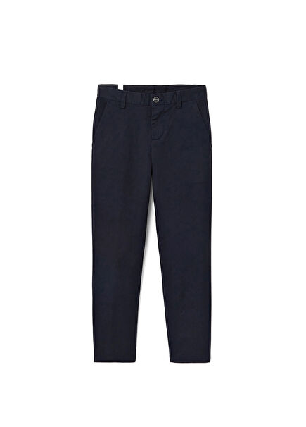 Navy Blue Boys' Relaxed Fit Trousers