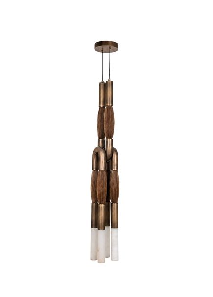 Pony Dark Tumbled White Marble Detailed Pendant Chandelier