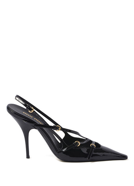 Patent Leather Buckle and Back Strap Shoes