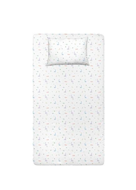 Dino Organik Pamuk Saten Bebek Çocuk Lastikli Çarşaf Seti 70 x 140 cm