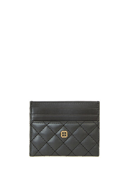 Black Quilted Women's Card Holder