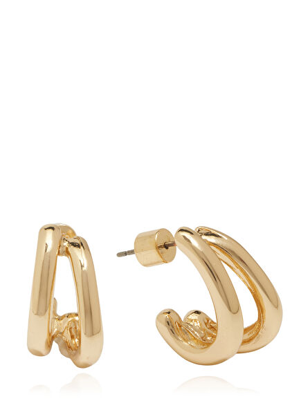 Gold Kadın Asimetrik Küpe