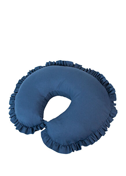 Jean Navy Blue Cotton Ruffled Baby Nursing Pillow