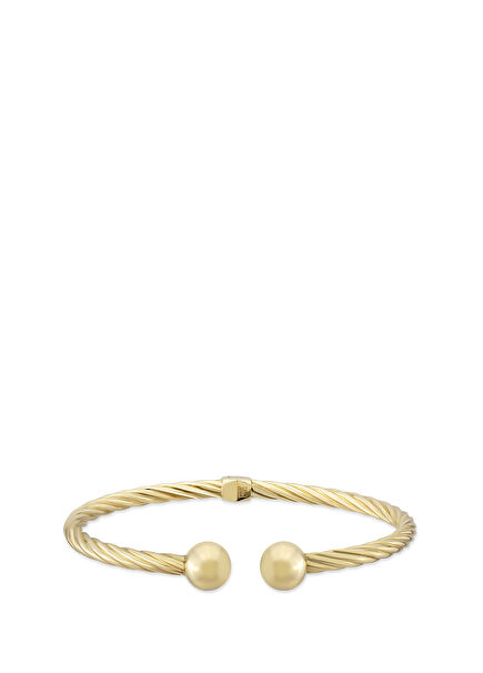 Scrowl Handcuff 14K Yellow Gold Women's Bracelet