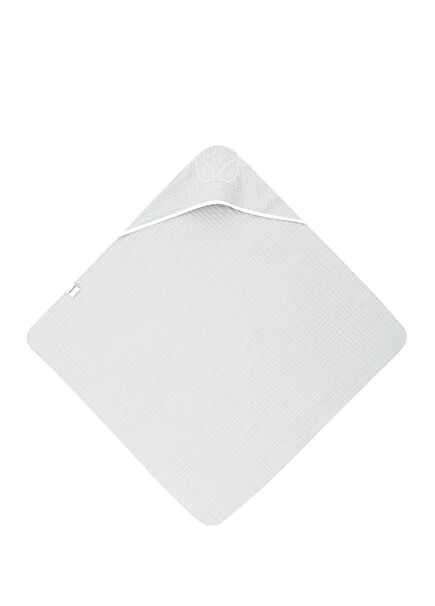 Kapüşonlu Müslin Gri Bebek Havlu