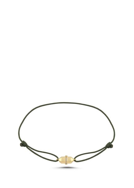 Bullet Thread Khaki Diamond Men's Gold Bracelet