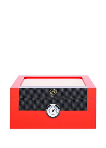 Lake Kırmızı Camlı Sedir 60's Humidor Puro Kutusu 